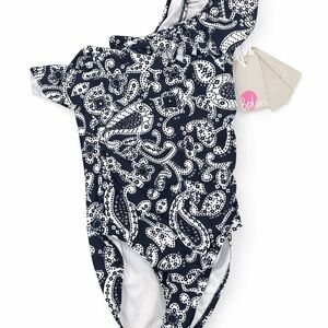 Boden Navy Paisley Women's One Piece Swimsuit